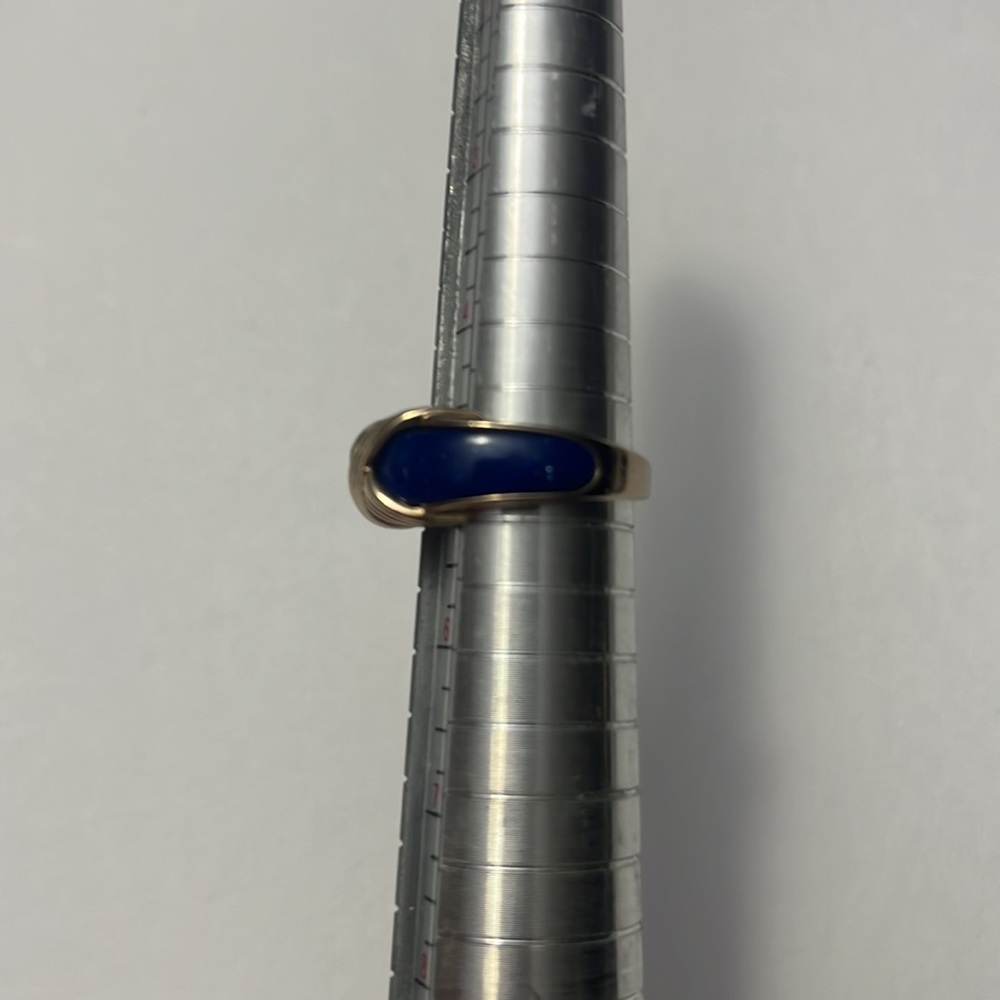Vintage Avon Faux Lapis Criss Cross Ring Sz 5 - Picture 5 of 6